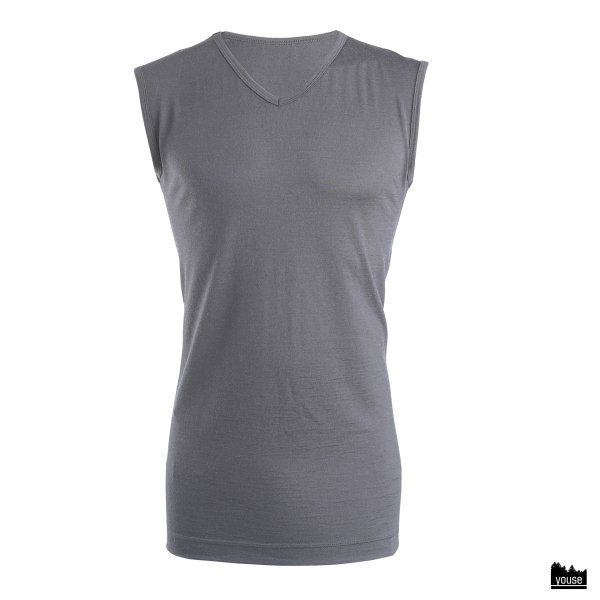 Merinowolle Herren Unterhemd mulesingfrei grau